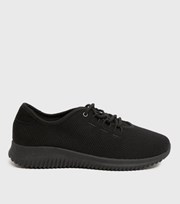 New Look Girls Black Lace Up Sports Trainers